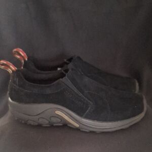 Merrell black suede Jungle Moc slup on hiking/walking shoe womens size 10